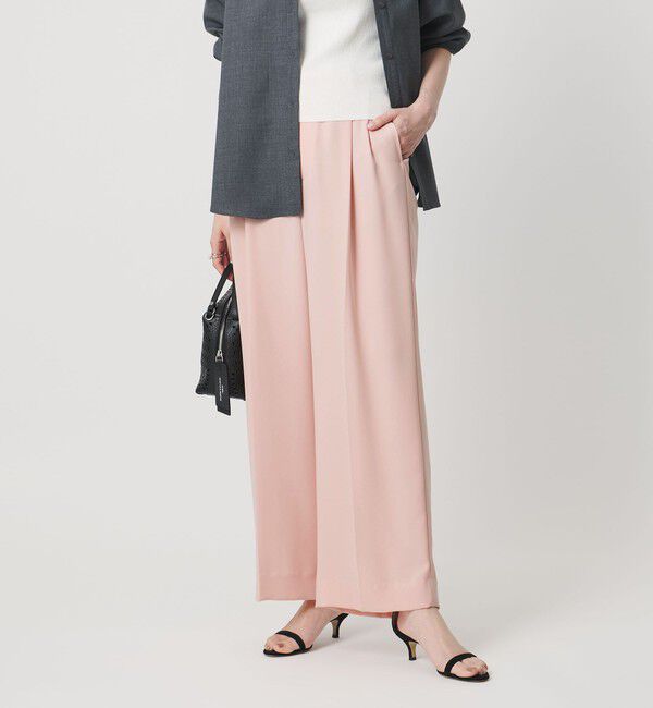 UNITED ARROWS「P 2タック ワイドパンツ ‐吸水速乾 帯電防止 接触冷感 ウォッシャブル‐」|スラックス|