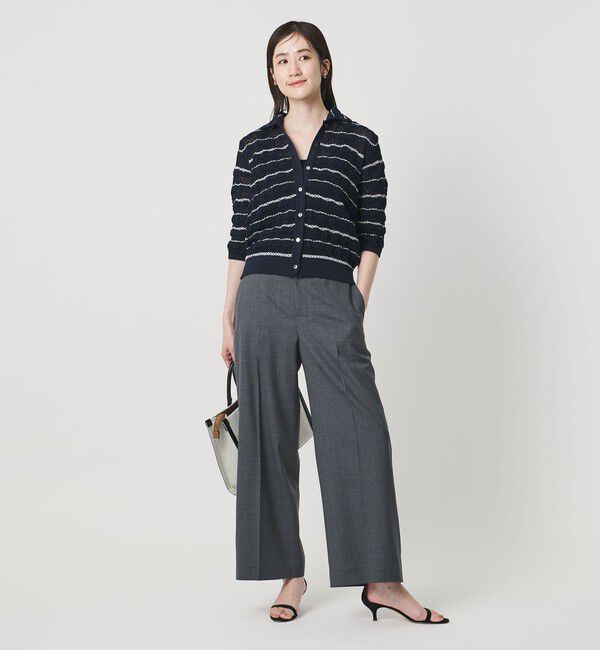 UNITED ARROWS「YTM ラメ ニットポロ カーディガン ‐ウォッシャブル‐」|カーディガン|