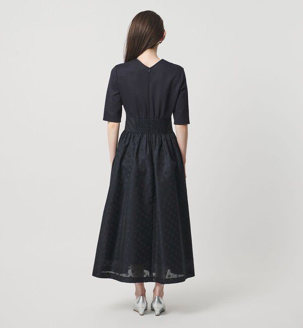 UNITED ARROWS「フィット&フレア シアー ドット ワンピース ‐ウォッシャブル‐」|ワンピース|