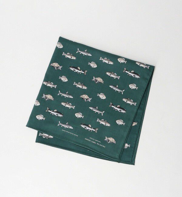 UNITED ARROWS green label relaxing「GLR シーアイランド フィッシュ ハンカチ」|ハンカチ|DK.GREEN