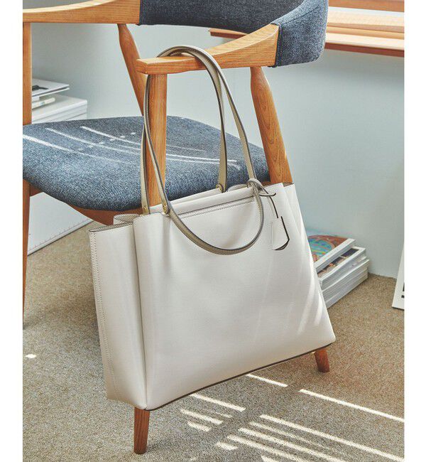 UNITED ARROWS green label relaxing「【WEB限定】NEW ダブルハンドルトートバッグ / A4 / 通勤 / PCバッグ付き」|ショルダー・メッセンジャー|LT.GRAY