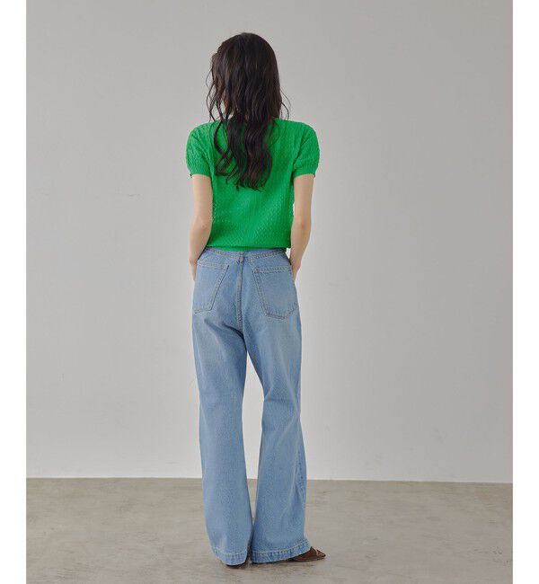 EMMEL REFINES「＜EMMEL REFINES＞EM ハイウエスト ルーズ フレアデニム パンツ」|チノ|