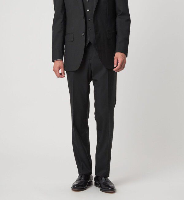 UNITED ARROWS green label relaxing「REDA トロピカル 無地 スリム ノープリーツ スーツパンツ」|スーツ|BLACK