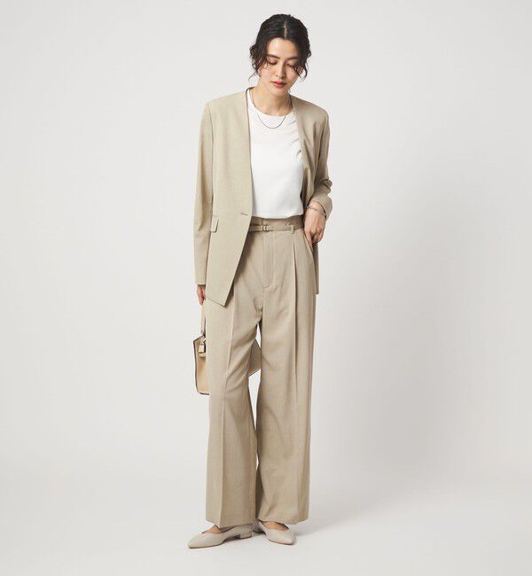 UNITED ARROWS green label relaxing「［size SHORT/TALLあり］サラフール ワイド パンツ ストレッチ 接触冷感 UVカット」|スラックス|