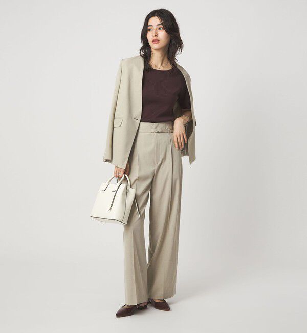 UNITED ARROWS green label relaxing「ブライトリブ ボートネック 5分袖 プルオーバー カットソー」|Tシャツ・カットソー|