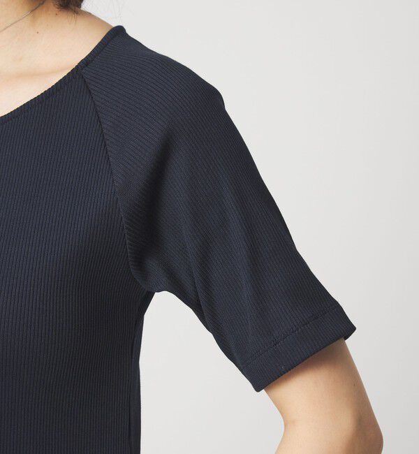 UNITED ARROWS green label relaxing「ブライトリブ ボートネック 5分袖 プルオーバー カットソー」|Tシャツ・カットソー|