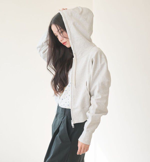 BEAUTY&YOUTH UNITED ARROWS「コットン ショートフロントジップパーカー」|カーディガン|