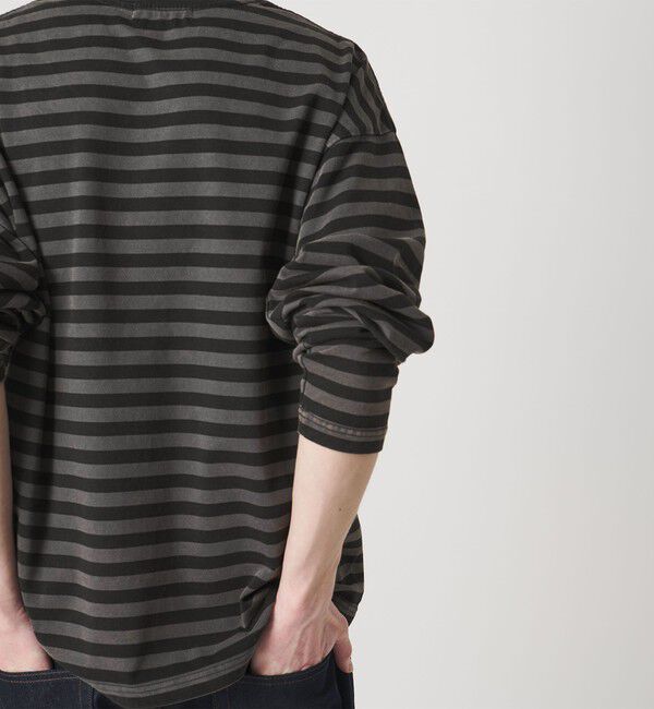 MONKEY TIME「ウォッシュド ボーダー ロングスリーブ Tシャツ」|Tシャツ・カットソー|