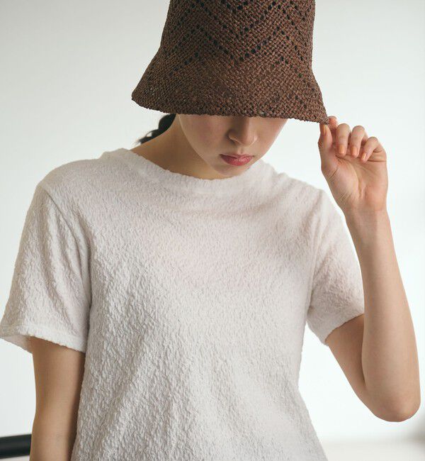 BEAUTY&YOUTH UNITED ARROWS「ジャガード コンパクト ショートスリーブTシャツ」|Tシャツ・カットソー|WHITE