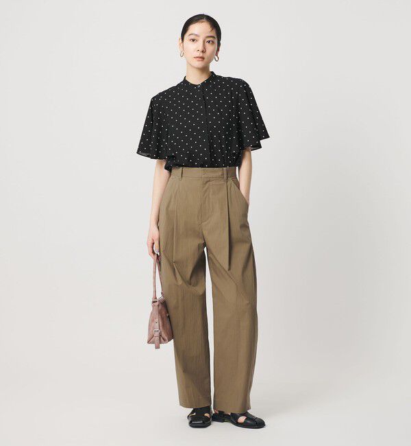 BEAUTY&YOUTH UNITED ARROWS「【WEB限定】ドット フリルスリーブブラウス ウォッシャブル」|シャツ・ブラウス|