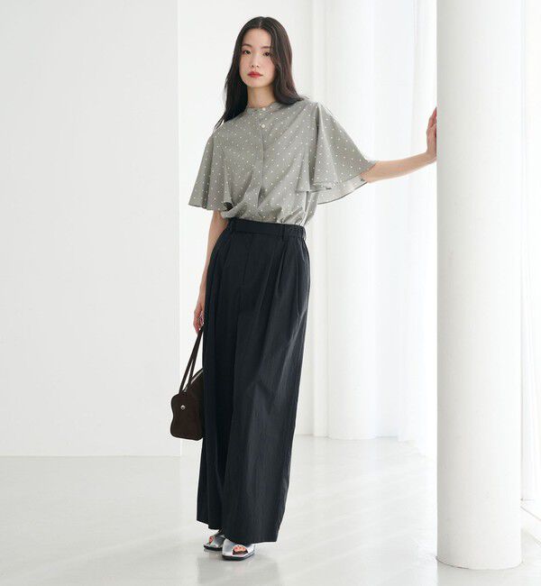 BEAUTY&YOUTH UNITED ARROWS「【WEB限定】ドット フリルスリーブブラウス ウォッシャブル」|シャツ・ブラウス|