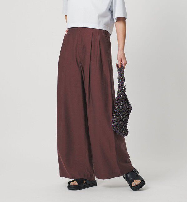 BEAUTY&YOUTH UNITED ARROWS「セルロースナイロン ツイル タック ワイドパンツ ウォッシャブル」|その他|