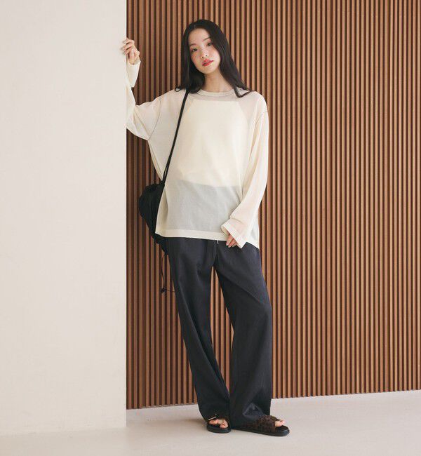 BEAUTY&YOUTH UNITED ARROWS「レーヨンナイロン ライン シアーニット プルオーバー ウォッシャブル」|ニット・セーター|