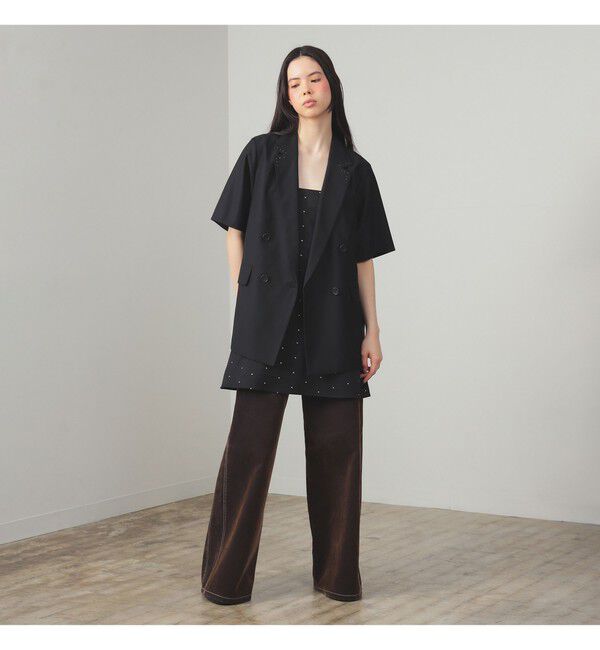 Ray BEAMS 「ラペル ドット ハーフスリーブ ジャケット」|テーラードジャケット|