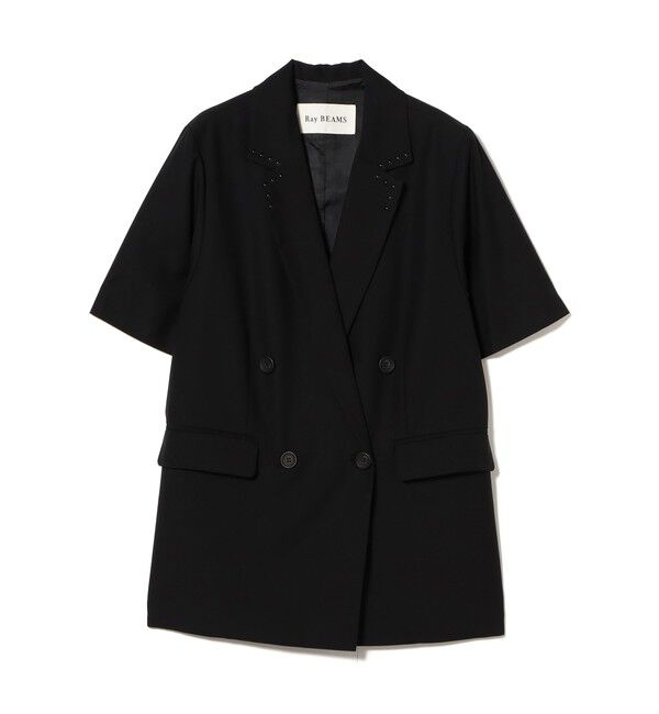 Ray BEAMS 「ラペル ドット ハーフスリーブ ジャケット」|テーラードジャケット|