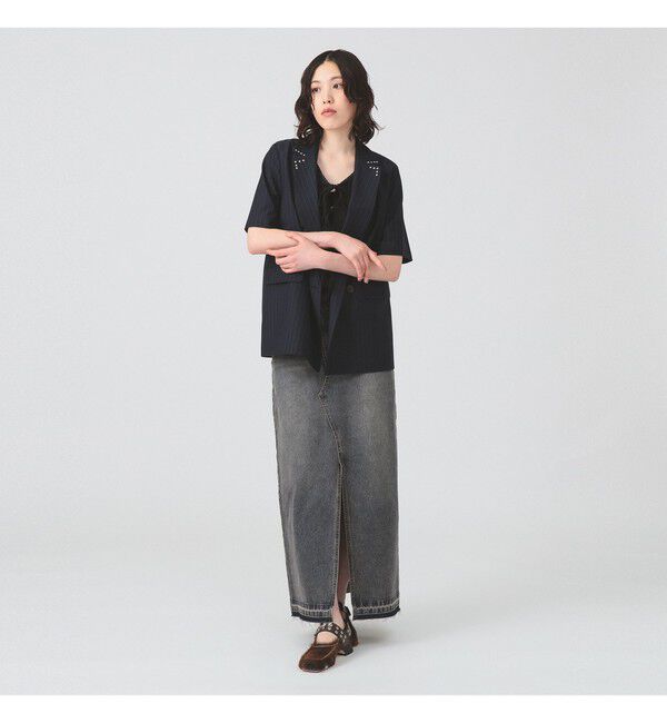 Ray BEAMS 「ラペル ドット ハーフスリーブ ジャケット」|テーラードジャケット|