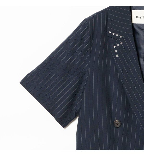 Ray BEAMS 「ラペル ドット ハーフスリーブ ジャケット」|テーラードジャケット|