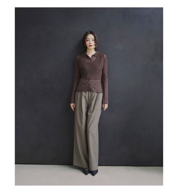 Ray BEAMS 「RBS / ヘリンボーン ワイド パンツ」|チノ|BROWN