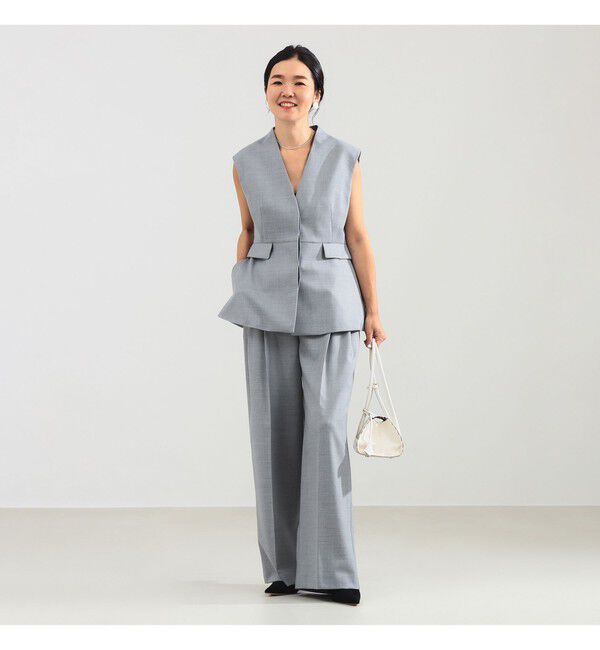 Demi-Luxe BEAMS 「エディター東原妙子 &times; Demi-Luxe BEAMS / ツイル ペプラム ジレ」|ダウン|