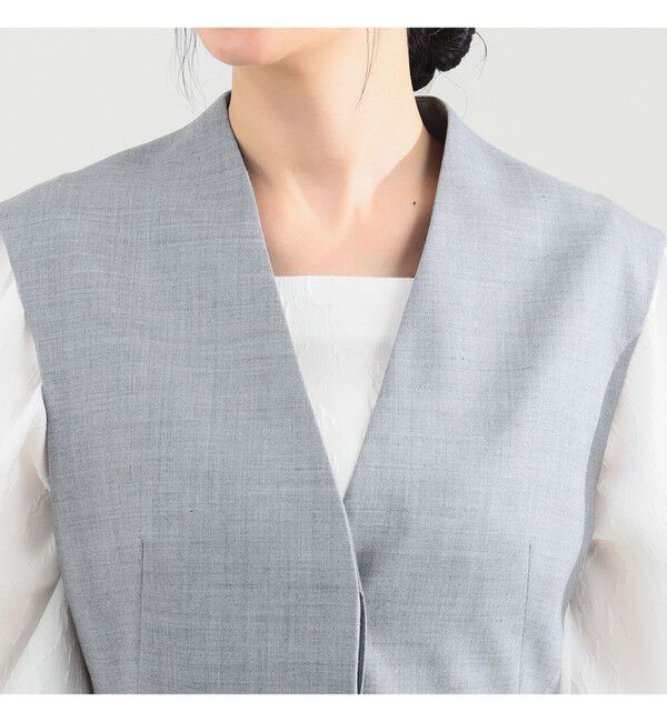 Demi-Luxe BEAMS 「エディター東原妙子 &times; Demi-Luxe BEAMS / ツイル ペプラム ジレ」|ダウン|