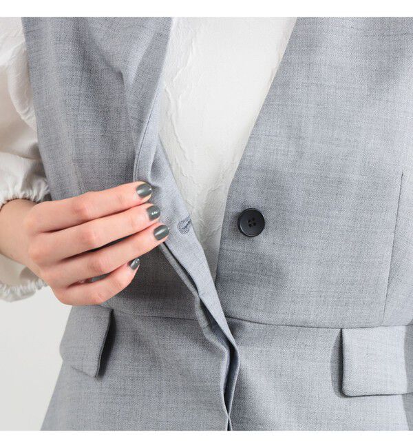 Demi-Luxe BEAMS 「エディター東原妙子 &times; Demi-Luxe BEAMS / ツイル ペプラム ジレ」|ダウン|