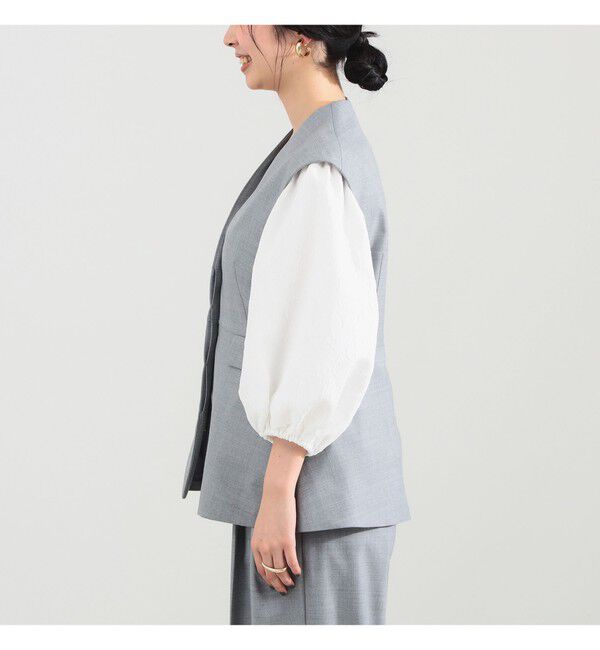 Demi-Luxe BEAMS 「エディター東原妙子 &times; Demi-Luxe BEAMS / ツイル ペプラム ジレ」|ダウン|