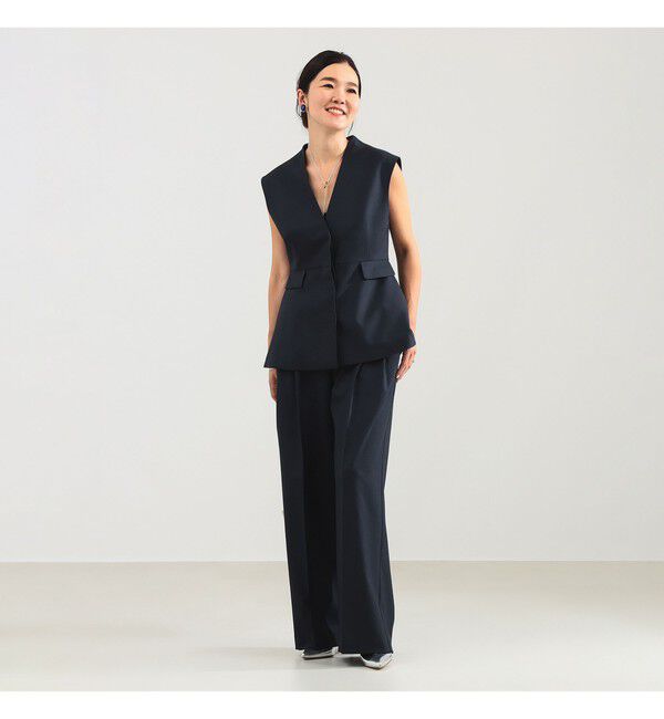 Demi-Luxe BEAMS 「エディター東原妙子 &times; Demi-Luxe BEAMS / ツイル ペプラム ジレ」|ダウン|