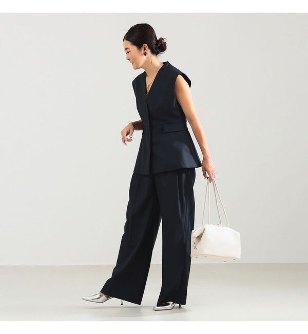 Demi-Luxe BEAMS 「エディター東原妙子 &times; Demi-Luxe BEAMS / ツイル ペプラム ジレ」|ダウン|