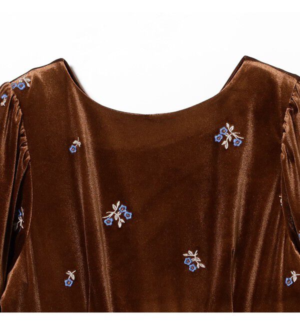 Ray BEAMS 「ベロア 刺繍 ワンピース」|ワンピース|