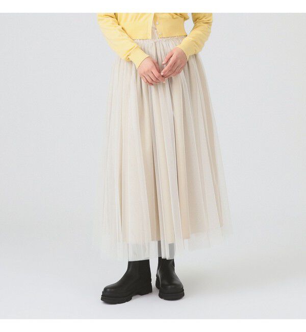 Ray BEAMS 「チュール ギャザー スカート」|スカート|IVORY