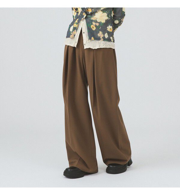 Ray BEAMS 「ベルテッド ワイド パンツ」|チノ|