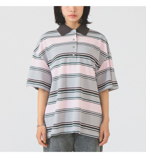 Ray BEAMS 「マルチ ボーダー ビッグ ポロ」|ポロシャツ|
