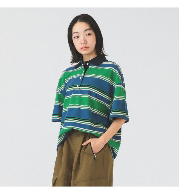 Ray BEAMS 「マルチ ボーダー ビッグ ポロ」|ポロシャツ|