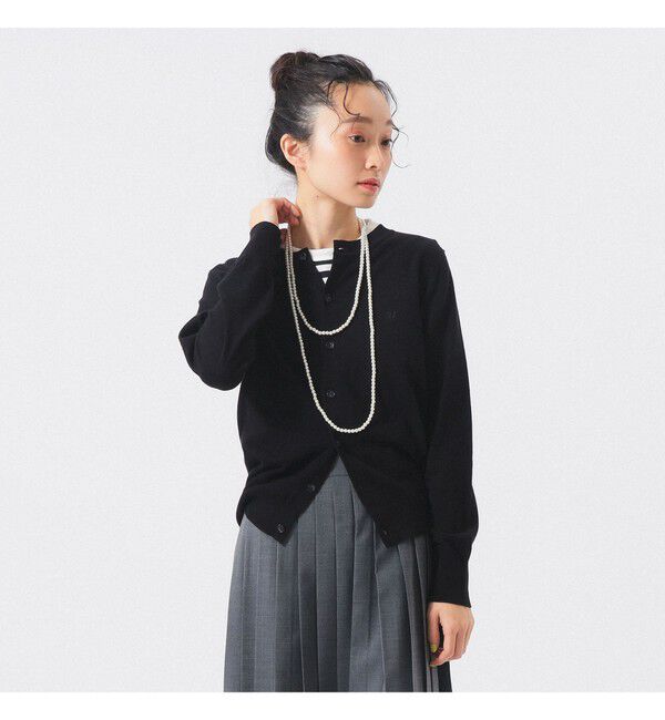 BEAMSBOY「14ゲージ クルーネック カーディガン」|ニット・セーター|BLACK