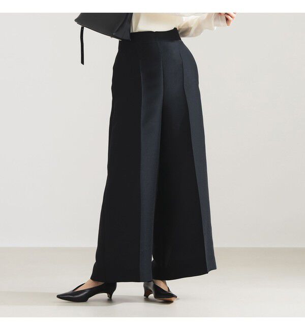 Demi-Luxe BEAMS 「ワイド シルエット パンツ」|チノ|BLACK