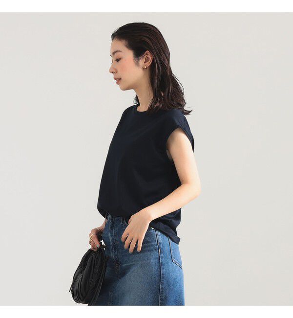 Demi-Luxe BEAMS 「コットン シルク フレンチスリーブ Tシャツ」|Tシャツ・カットソー|