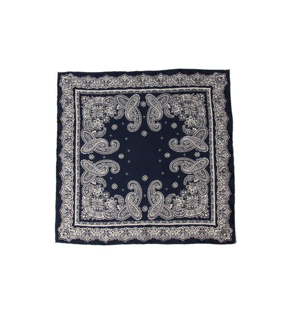 BEAMS PLUS「BEAMS PLUS / Pocket Chief Silk Bandana」|ハンカチ|NAVY