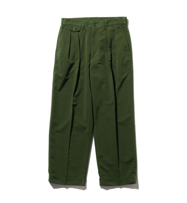 BEAMS PLUS「2 Pleats Trousers PE Twill」|その他|GREEN