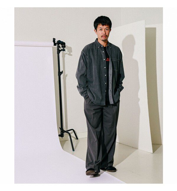 BEAMS「ワイドストレート 2プリーツ  スラックス」|チノ|