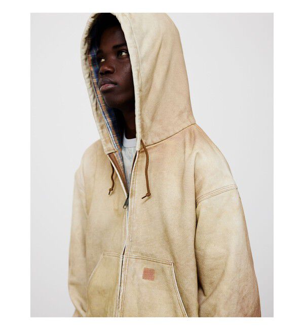 BEAMS「モック プリント フーディ」|ブルゾン・スタジャン|FADE_BEIGE