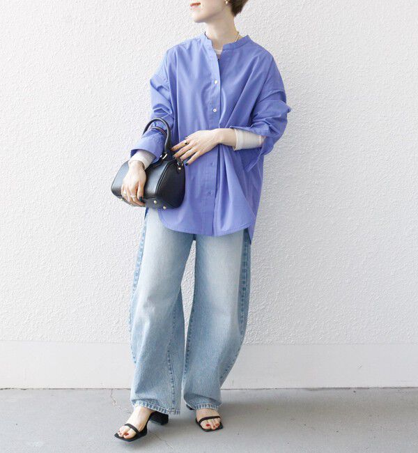 SHIPS any「SHIPS any:〈洗濯機可能〉REPREVE バンド カラー シャツ」|シャツ・ブラウス|