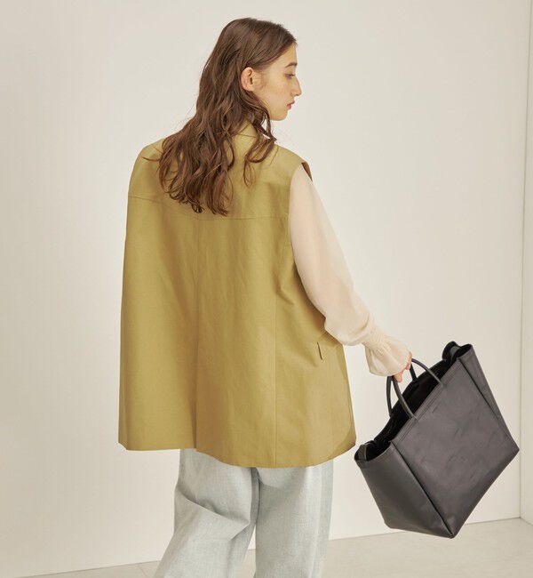SHIPS for women「綿麻 カルゼ ダブルブレスト ジレ ◇」|ベスト・ジレ|