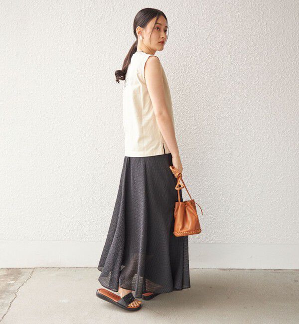 SHIPS for women「〈手洗い可能〉シアサッカー チェック ボリューム スカート◇」|スカート|