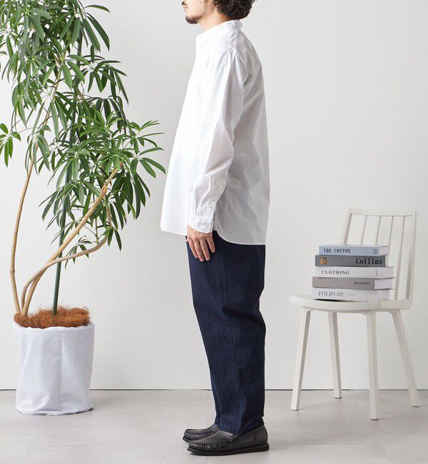 SHIPS any「SHIPS any: ストライプ / ソリッド リラックス バンドカラー シャツ 25AW◇」|シャツ・ブラウス|