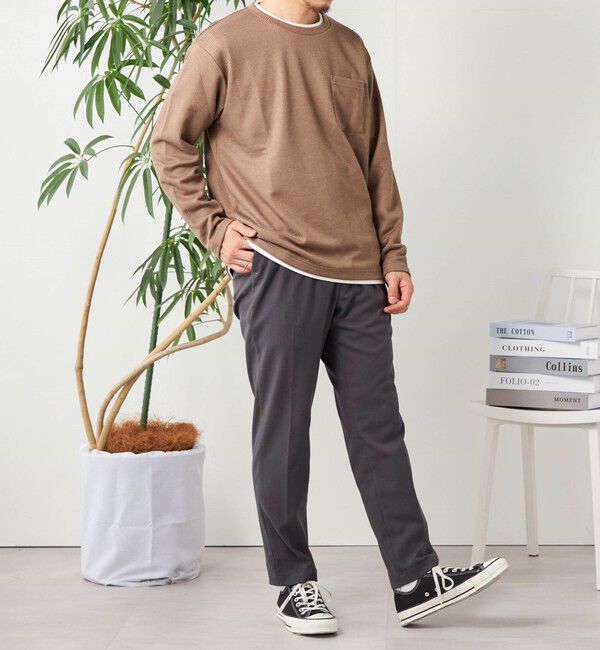 SHIPS any「SHIPS any: パールワッフル フェイクレイヤード Tシャツ (ロンT)◇」|Tシャツ・カットソー|