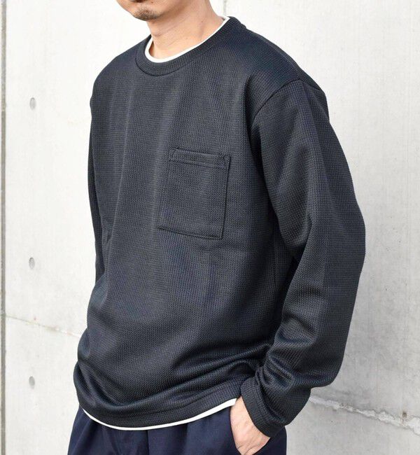 SHIPS any「SHIPS any: パールワッフル フェイクレイヤード Tシャツ (ロンT)◇」|Tシャツ・カットソー|