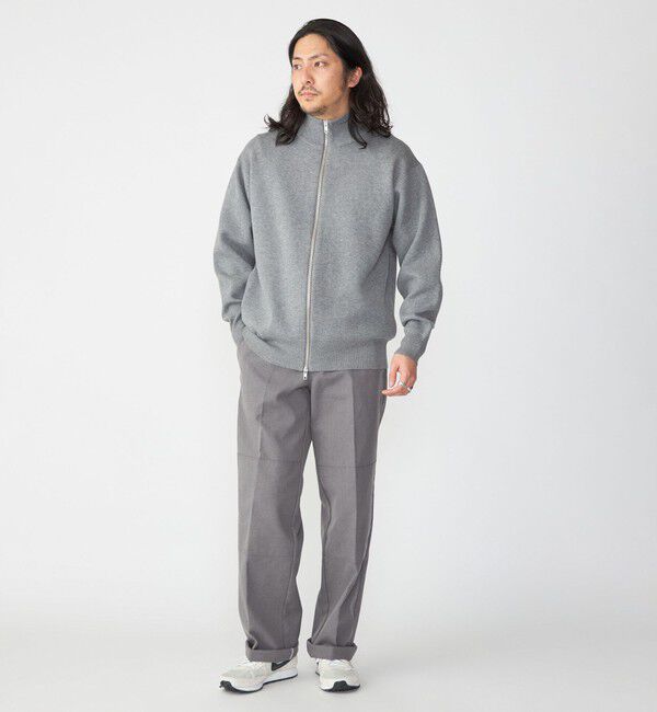 SHIPS「SHIPS: 〈手洗い可能〉 ダブルフェイス コットン カシミヤ スタンドジップ ニット ブルゾン」|カーディガン|