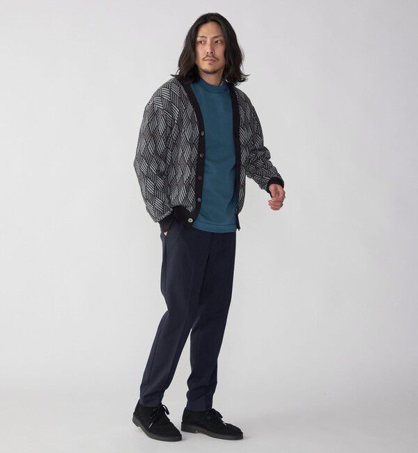 SHIPS「SHIPS: 〈手洗い可能〉ジオメトリック ジャカード カーディガン」|カーディガン|