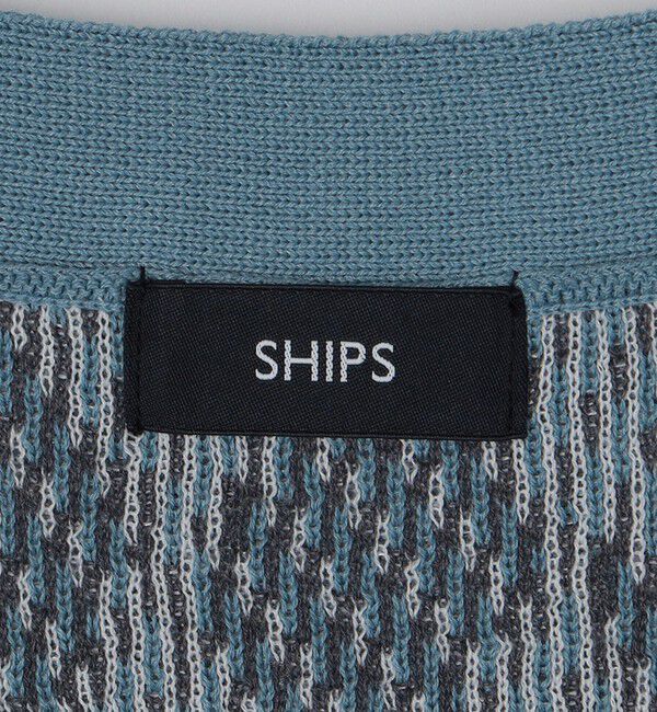 SHIPS「SHIPS: 〈手洗い可能〉ジオメトリック ジャカード カーディガン」|カーディガン|