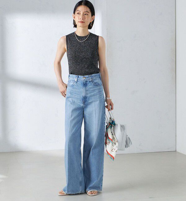 SHIPS for women「〈手洗い可能〉ラメ ノースリーブ ニット」|ニット・セーター|